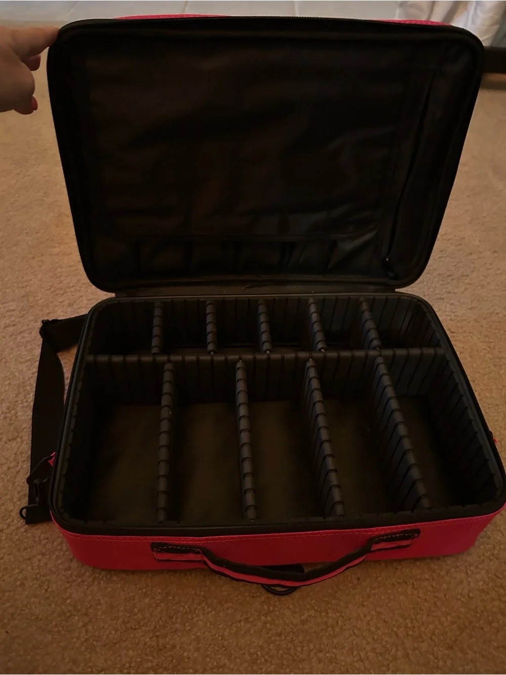 Women's hot pink Makeup Carry Bag with Shoulder Strap